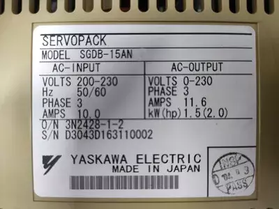 Yaskawa SGDB-15ANY8 Servopack
