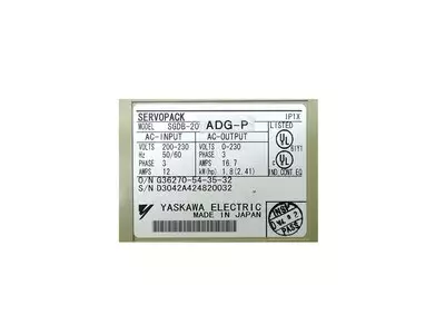 Yaskawa SGDB-20ADG-P Servopack