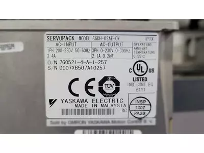 Yaskawa SGDH-02AE-OY Ver. 54A44 Servopack 