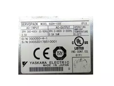 Yaskawa SGDH-10DE Ver. 34A45-0 Servopack 