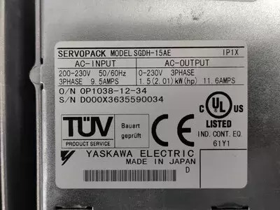 Yaskawa SGDH-15AE Ver. 37A45 Servopack
