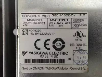 Yaskawa SGDH-15DE-OY Ver. 33840-0 Servopack 