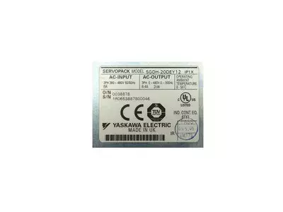 Yaskawa SGDH-20DEY12 Ver. 70A42-0 Servopack 
