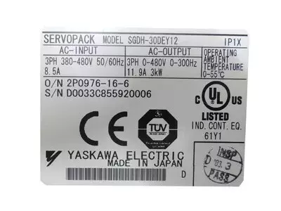 Yaskawa SGDH-30DEY12 Ver.33538-0  Servopack 