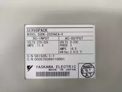 Yaskawa SGDK-2020AEA-V  Servopack