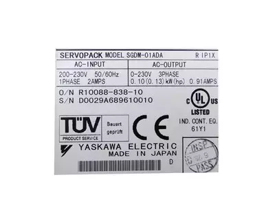 Yaskawa SGDM-01ADA Ver.32231 Servopack 