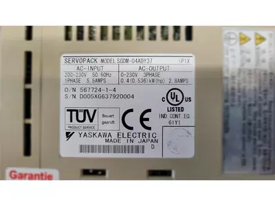 Yaskawa SGDM-04ADY37 Ver. 10107-0 Servopack