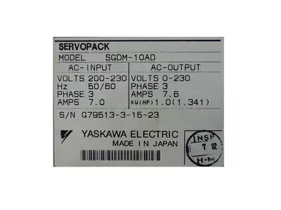 Yaskawa SGDM-10AD Servopack 