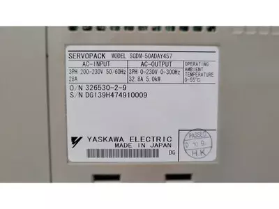 Yaskawa SGDM-50ADAY457 Ver. 0B212-1 Servopack