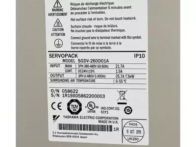 Yaskawa SGDV-260D01A Servopack