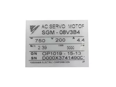 Yaskawa SGM-08V3B4 Servo Motor