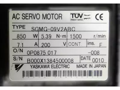 Yaskawa SGMG-09V2ABC Servo Motor