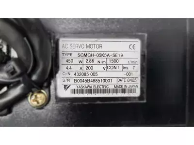 Yaskawa SGMGH-05K5A-SE19 Servo Motor