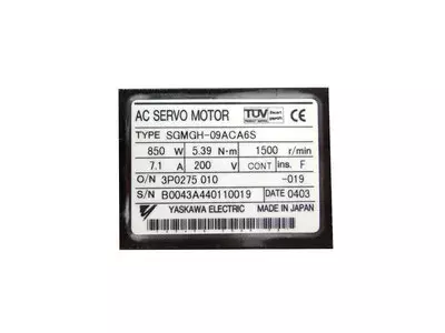 Yaskawa SGMGH-09ACA6S Servo Motor