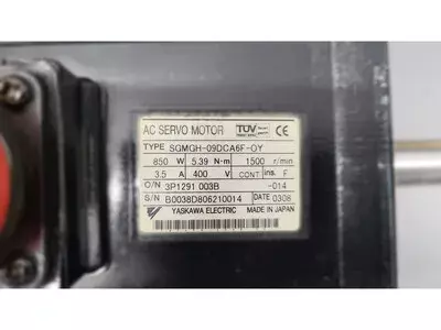 Yaskawa SGMGH-09DCA6F-OY AC Servo Motor 