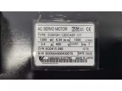 Yaskawa SGMGH-13DCA6F-OY AC Servo Motor 