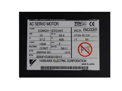 Yaskawa SGMGH-1EDCA61 Servo Motor