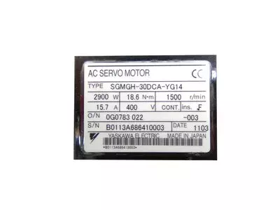 Yaskawa SGMGH-30DCA-YG14 AC Servo Motor 