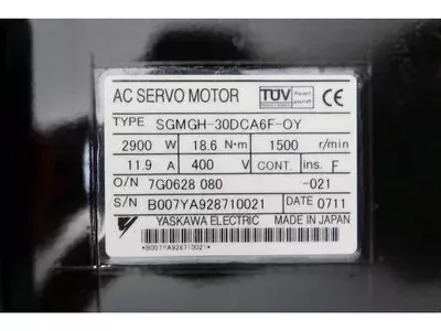 Yaskawa SGMGH-30DCA6F-OY AC Servo Motor 