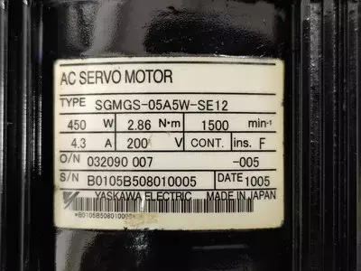 Yaskawa SGMGS-05A5W-SE12 Servo Motor