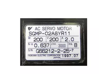 Yaskawa SGMP-02A8YR11 or SGMP-02AXYR11 AC Servo Motor 