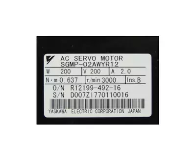 Yaskawa SGMP-02AWYR12 AC Servo Motor 