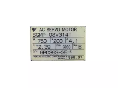 Yaskawa SGMP-08V314T AC Servo Motor