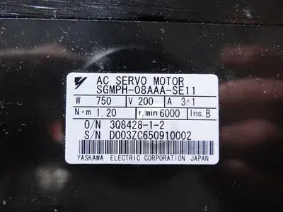 Yaskawa SGMPH-08AAA-SE11 AC Servo Motor