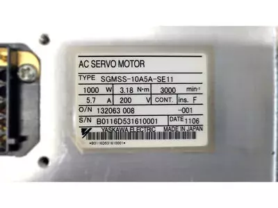 Yaskawa SGMSS-10A5A-SE11 AC Servo Motor