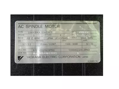 Yaskawa UAASKA-04CA1 AC Spindle Motor