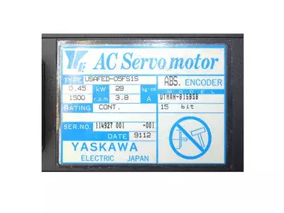 Yaskawa USAFED-05FS1S AC Servo Motor