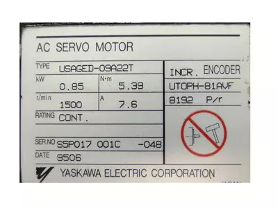 Yaskawa USAGED-09A22T Servo Motor