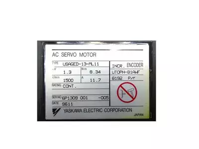 Yaskawa USAGED-13-ML11  AC Servo Motor