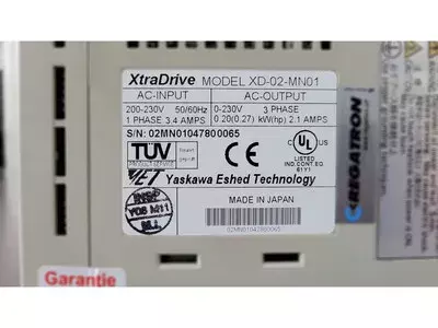 Yaskawa XD-02-MN01 V3.23 XtraDrive 