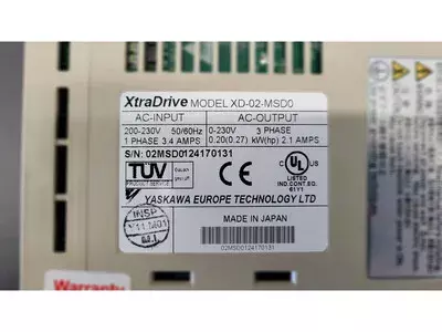 Yaskawa XD-02-MSD0 V3.30 XtraDrive 
